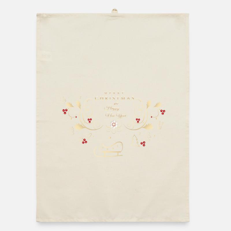 Joyeux Noël, Bonne Année Torchon bio