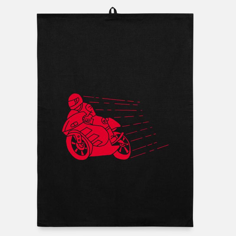 Roter Biker und Geschwindigkeit Organic Geschirrtuch