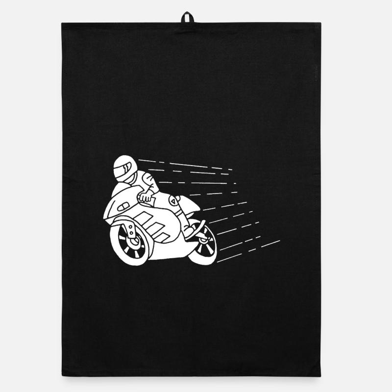 Weißer Biker und Geschwindigkeit Organic Geschirrtuch