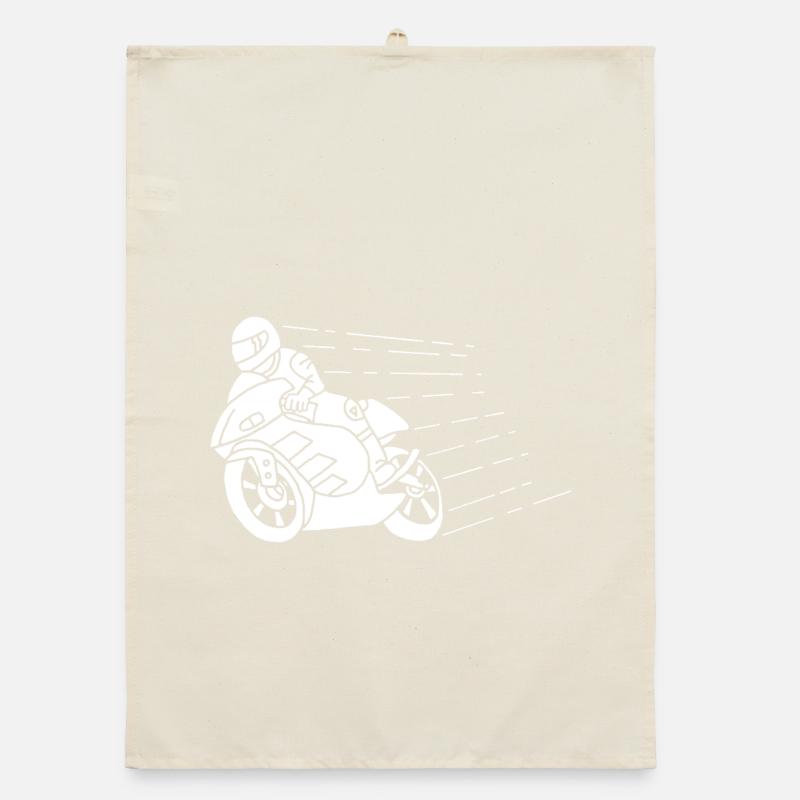 Weißer Biker und Geschwindigkeit Organic Geschirrtuch