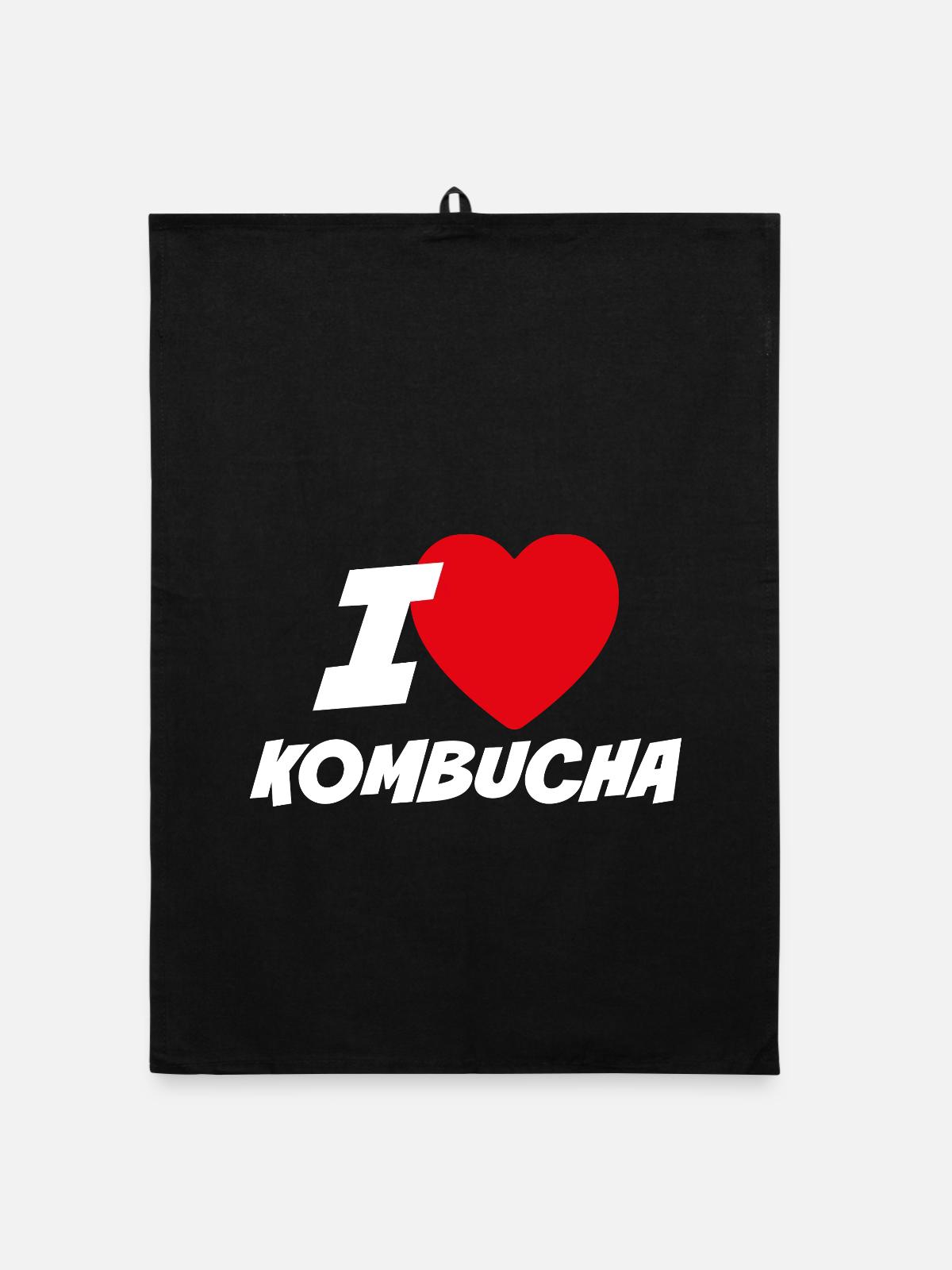 J'adore le kombucha - Torchon bio - noir - Devant