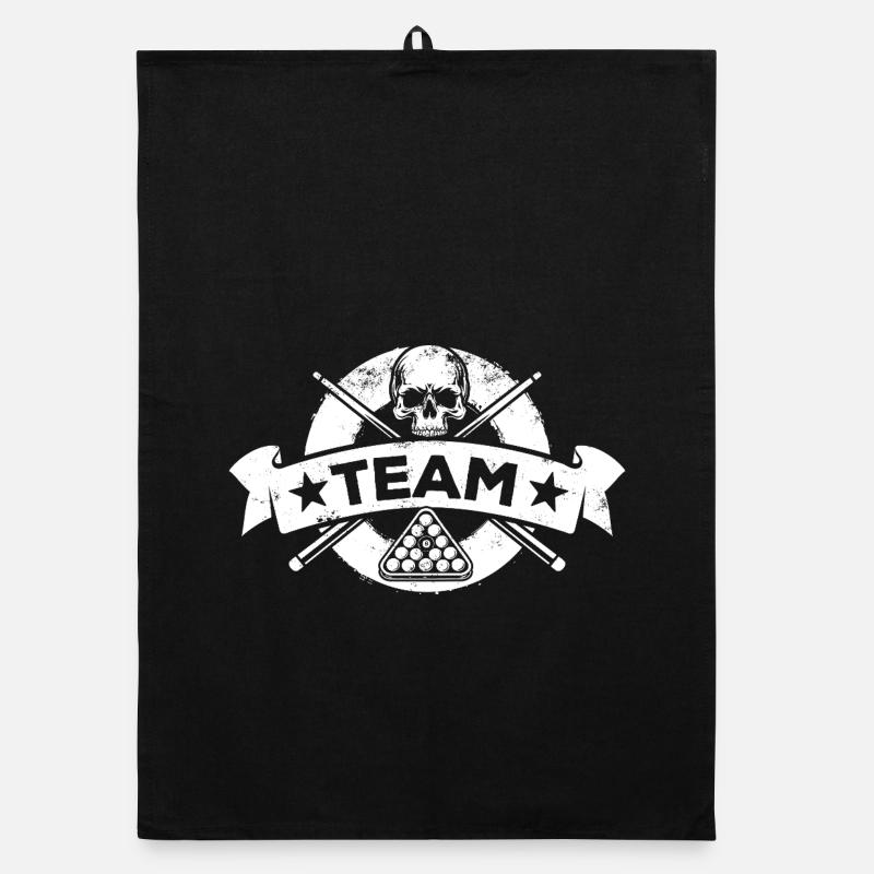 Eight Ball, Billardkugel, Billard Team, Name Organic Geschirrtuch