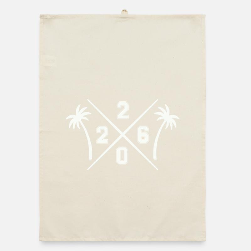 Tropical retro year 2026 Organic dish towel