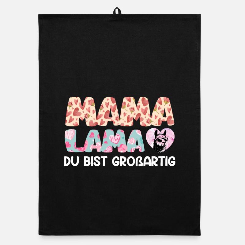 MAMA LAMA DU BIST GROSSARTIG Lustiges Organic Geschirrtuch