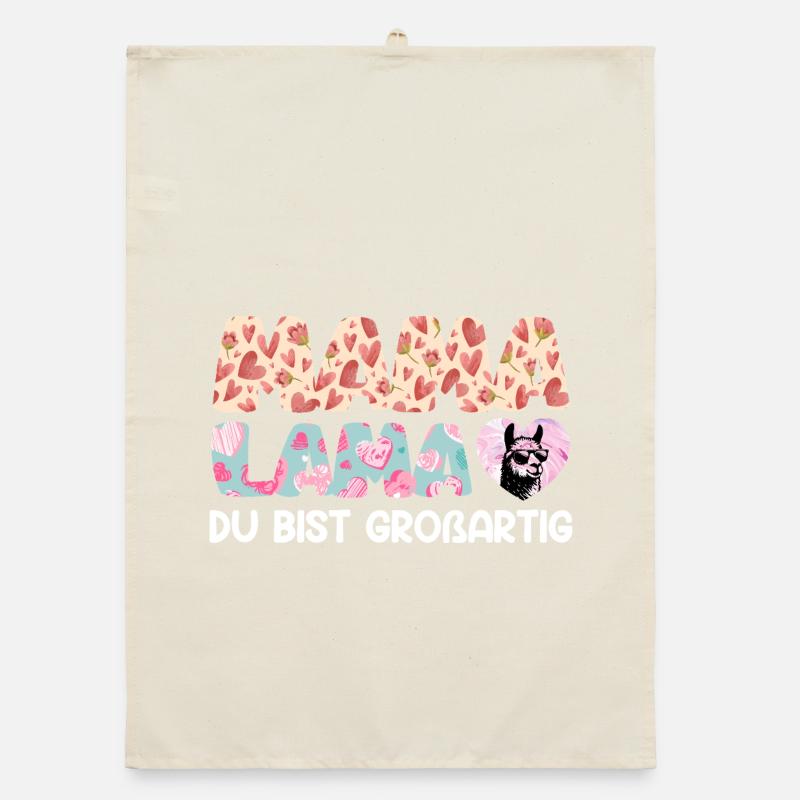 MAMA LAMA TU ES SUPER Drôle Torchon bio