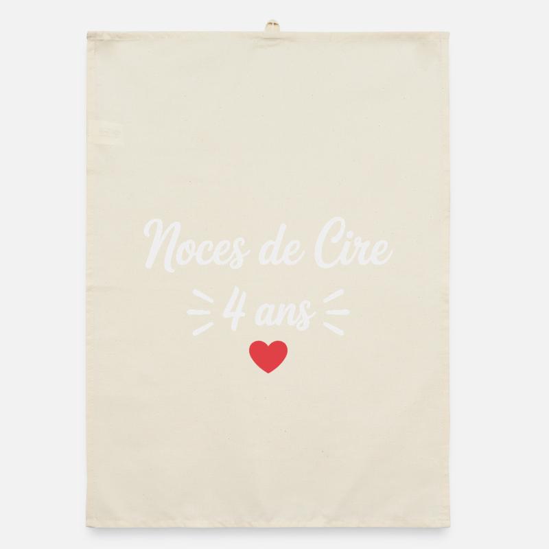 Noces de Cire 4 Ans – Anniversaire de Mariage Torchon bio