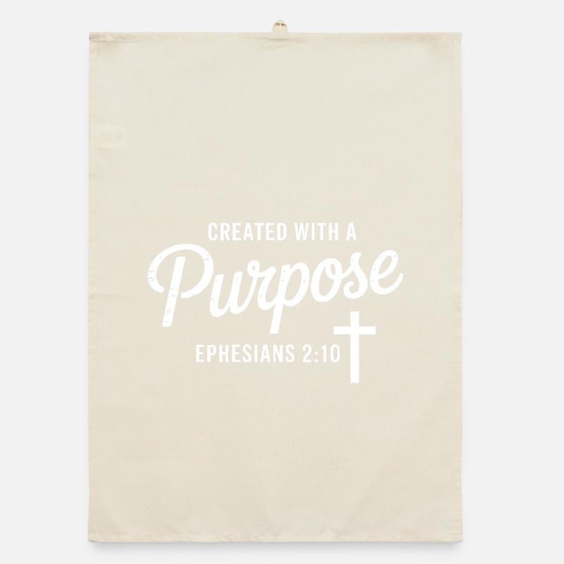 Écriture intentionnelle : Croix Éphésiens 2:10 Torchon bio