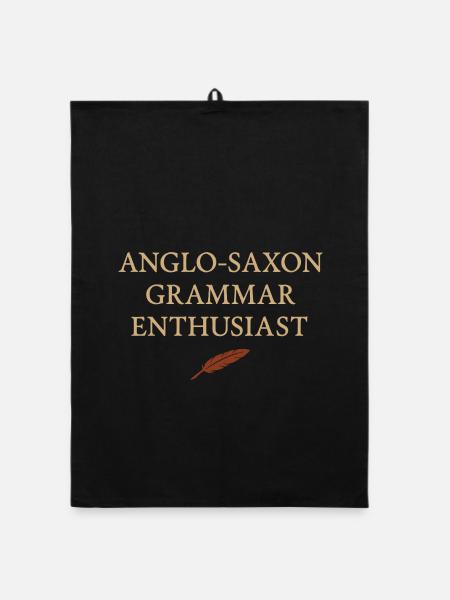 Ancient English Runic Alphabet - Organic dish towel - black - Front
