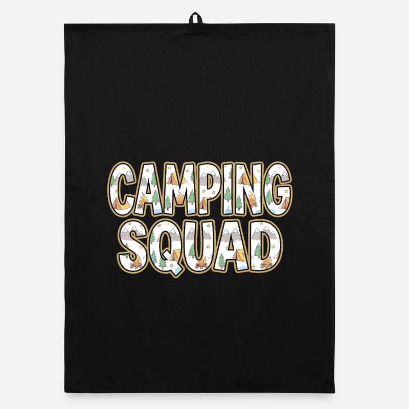 Camping Squad Tent Evening Organic dish towel