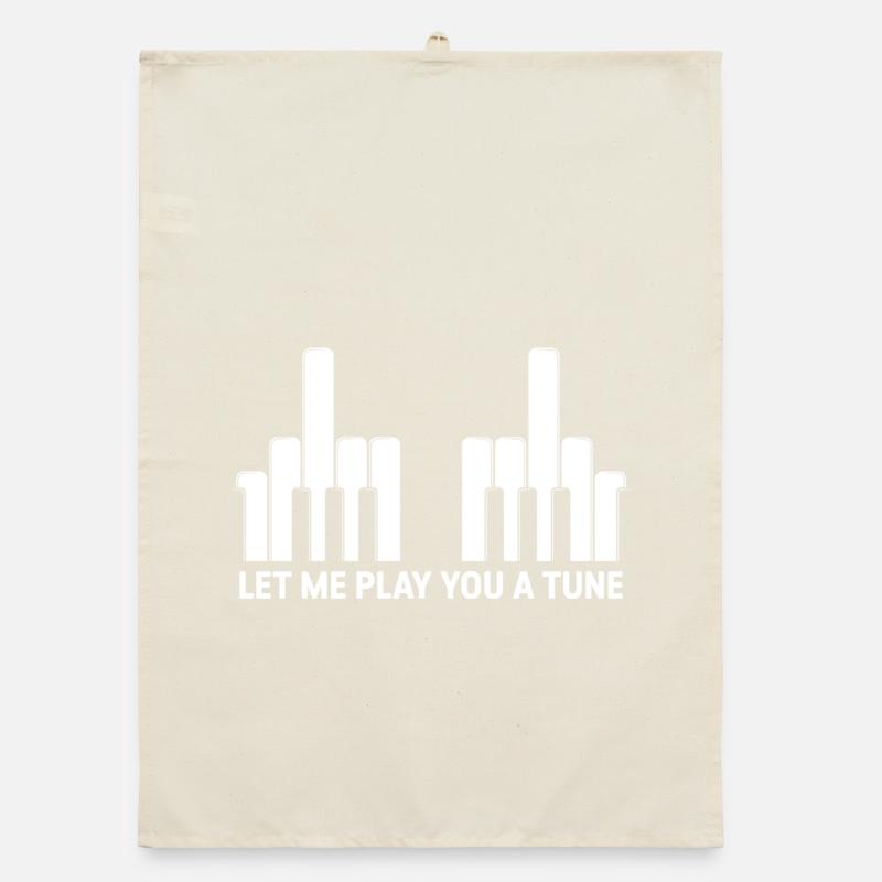 Klaviertasten Mittelfinger Organic Geschirrtuch