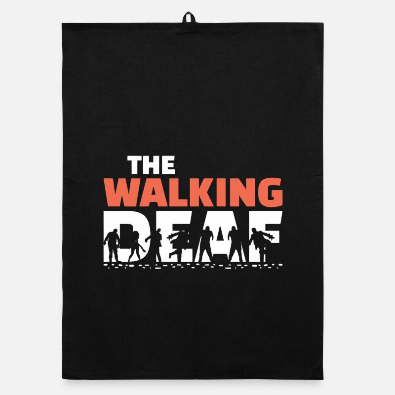 The Walking Deaf Funny Hearing Impairment Art Organic Geschirrtuch