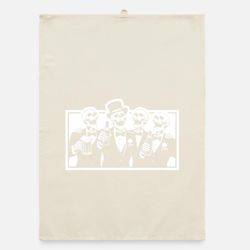 Team Groom Bachelor Skeleton Organic dish towel
