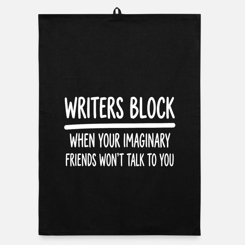 Writers Block Funny Imaginary Friends Author Write Organic dish towel