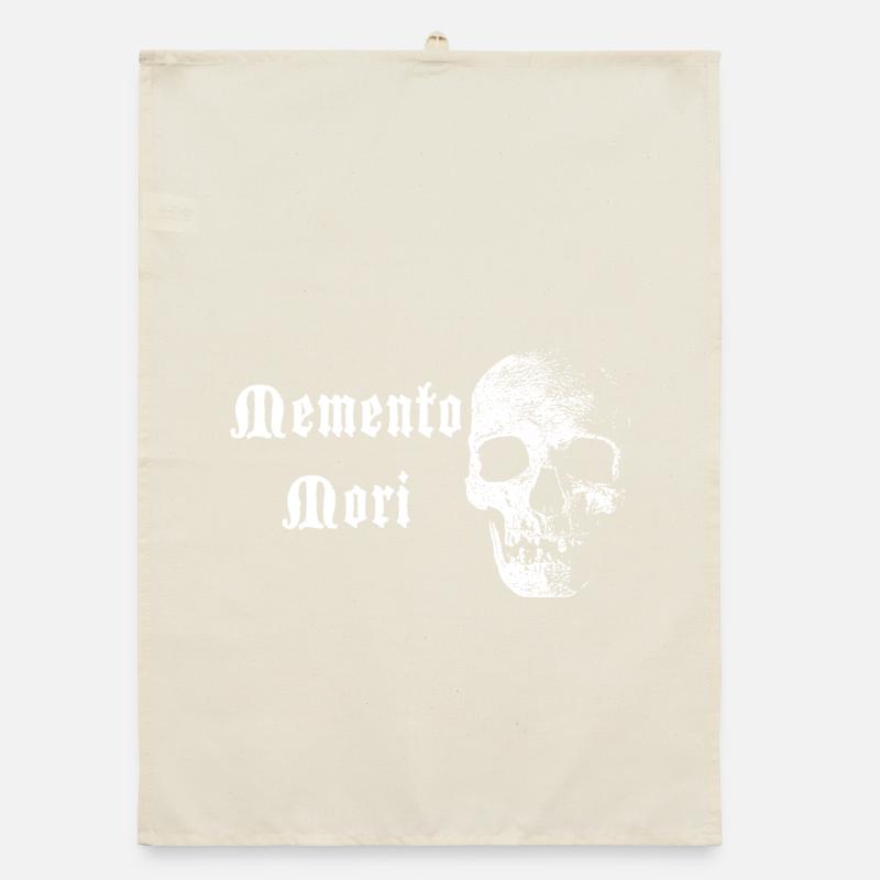 Crâne de Memento Mori – Contraste blanc Torchon bio
