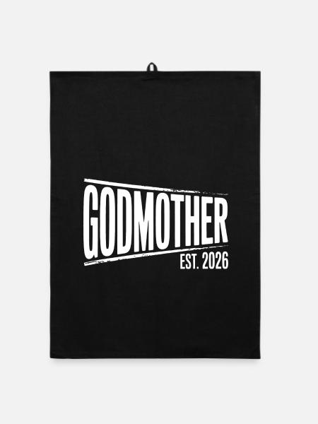 Graphisme de la Marraine Mère Est.2026 - Torchon bio - noir - Devant