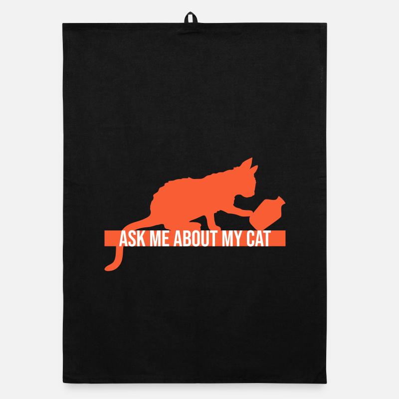 Demandez-moi pour mon chat Chat Amour des animaux Animaux Torchon bio