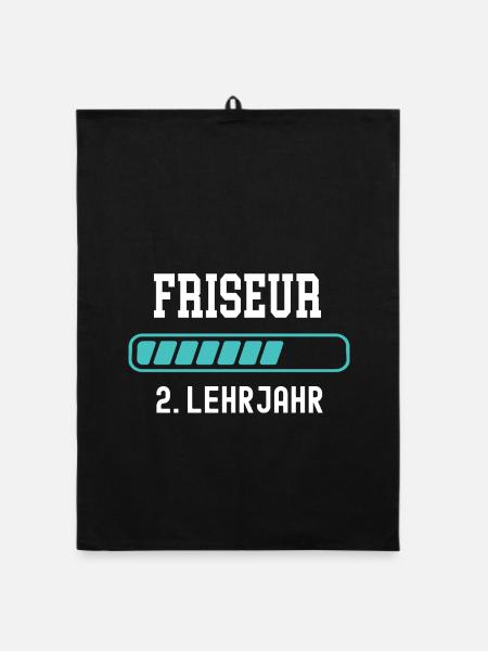 Friseur Ausbildung 2 Lehrjahr 2. Ausbildungsjahr - Organic Geschirrtuch - Schwarz - Vorne