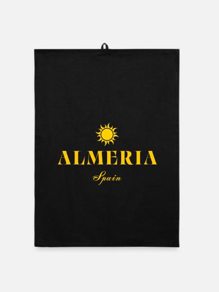 Almeria Spain Sun Emblem - Organic dish towel - black - Front