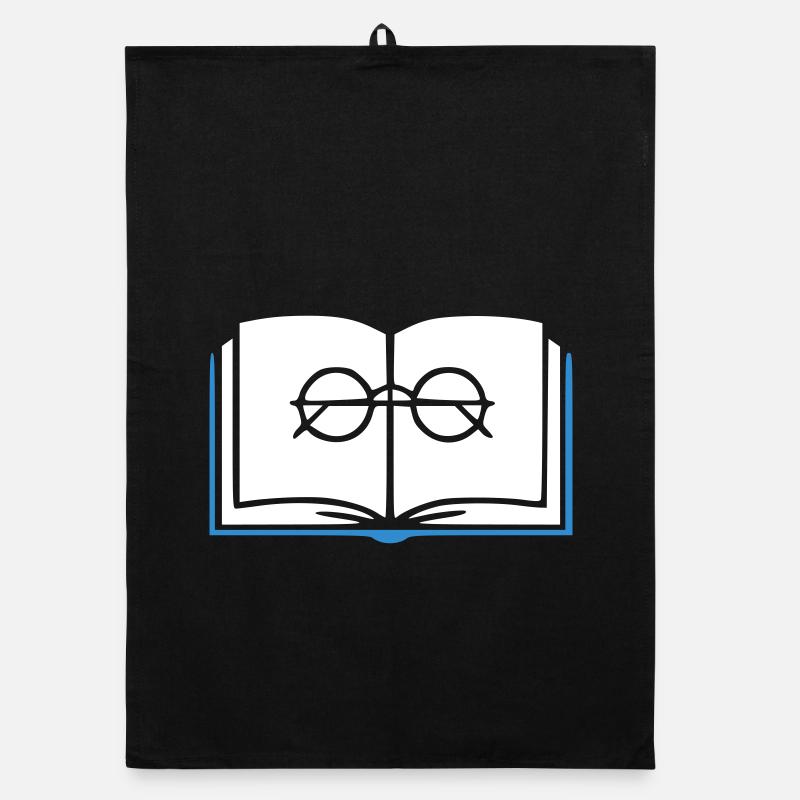 Book and Glasses Outline Organic dish towel