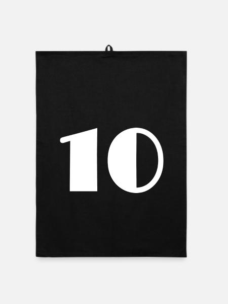 10. 10 YEARS. 10th ANNIVERSARY. 10 YEAR ANNIVERSARY. - Organic dish towel - black - Front