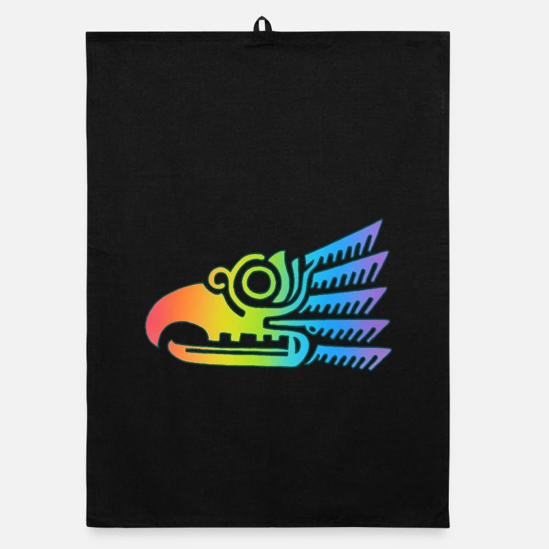 Mehrfarbiger Stammesvogelkopf Organic Geschirrtuch