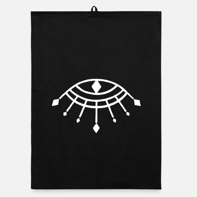 Weißes Symbol des Gottes Horus Organic Geschirrtuch
