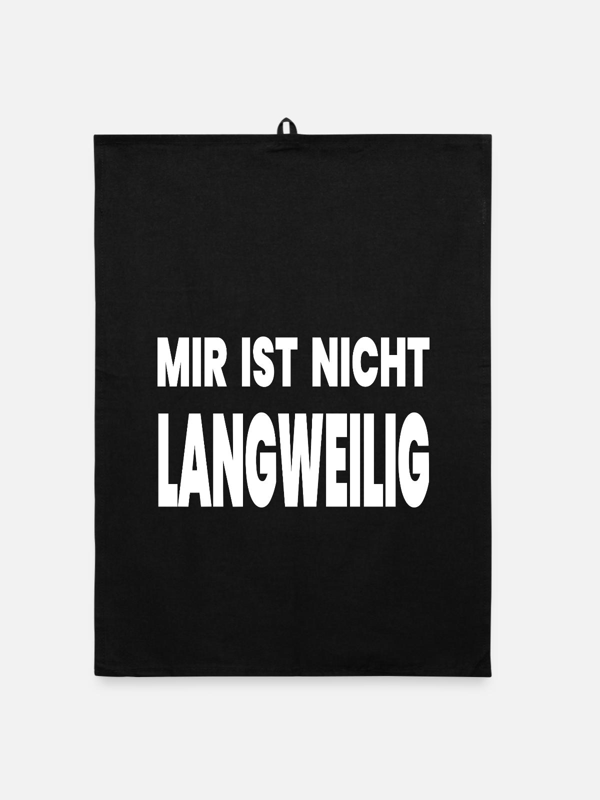 Langweilig - Organic Geschirrtuch - Schwarz - Vorne