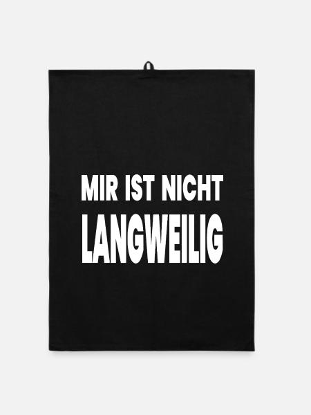 Langweilig - Organic Geschirrtuch - Schwarz - Vorne