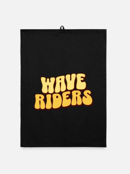 Surf Surfen Surfer - Organic Geschirrtuch - Schwarz - Vorne