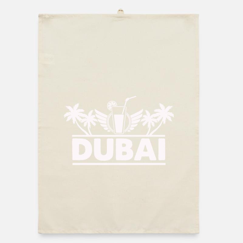 Dubai Palm Trees Drink Logo Organic dish towel