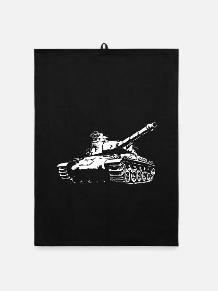 AMX 30 white - Organic dish towel - black - Front