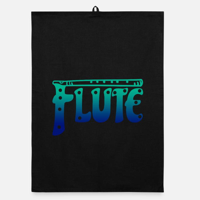 Gradient Flöte Typografie Musikliebhaber Organic Geschirrtuch