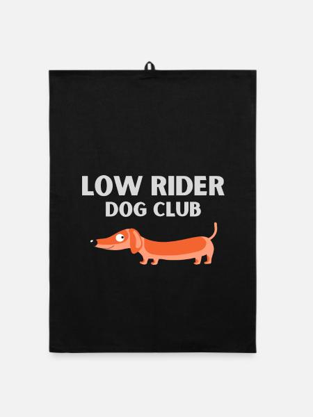 Hundeclub Dackel - Organic Geschirrtuch - Schwarz - Vorne