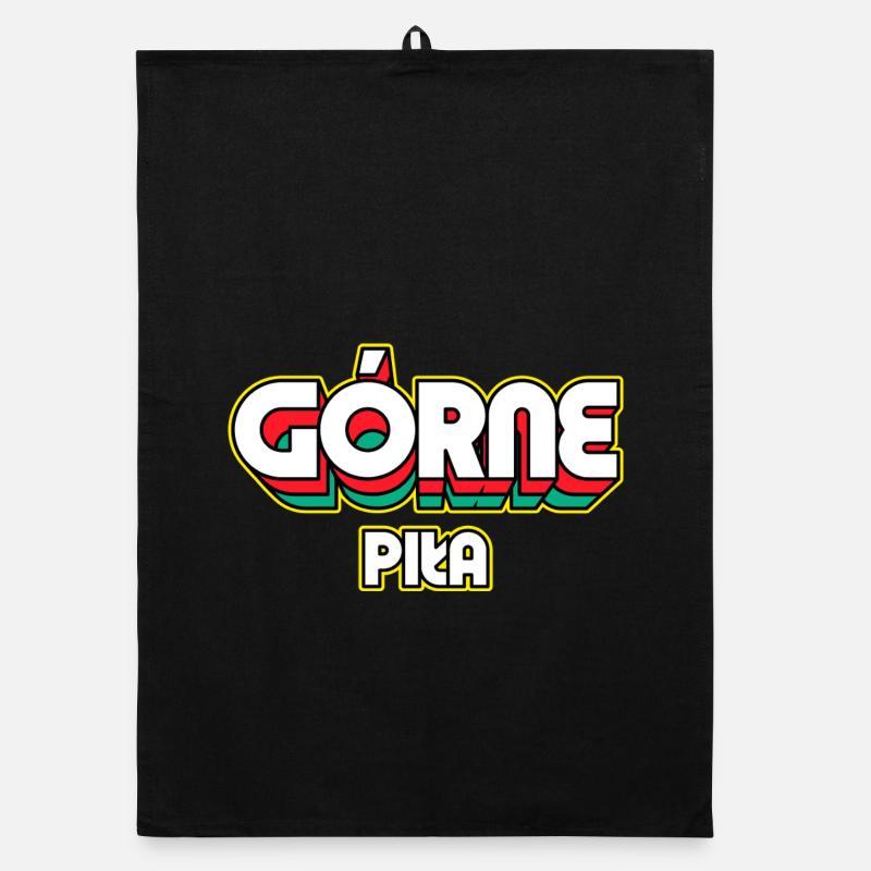 Górne Piła. Retro District Name Organic dish towel