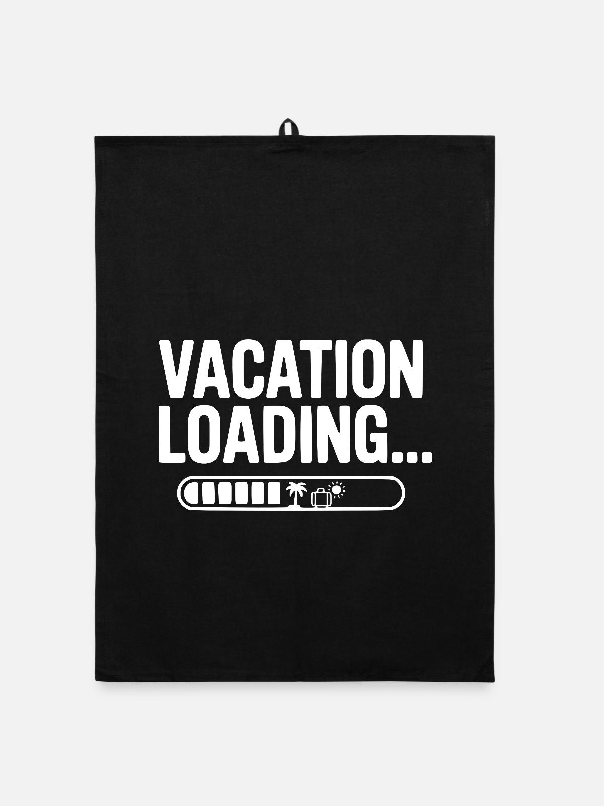 Vacation Loading... - Organic dish towel - black - Front