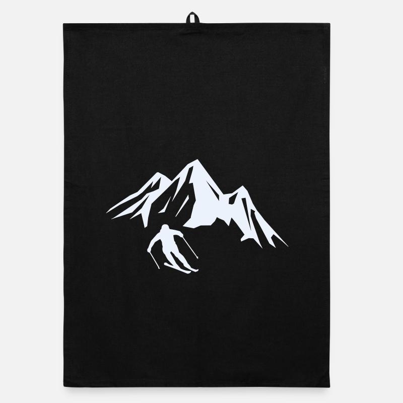 Summit Adventure Skier Silhouette Organic dish towel
