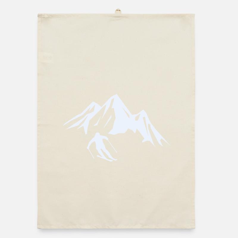 Gipfelabenteuer Skifahrer Silhouette Organic Geschirrtuch
