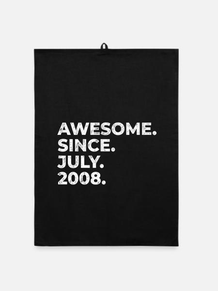Since July 2008 – Awesome Vintage Typo - Organic dish towel - black - Front