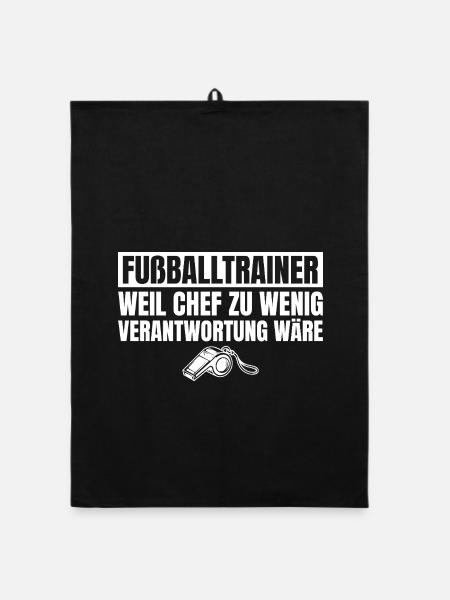 Fußballtrainer Chef wäre zu wenig Verantwortung - Organic Geschirrtuch - Schwarz - Vorne