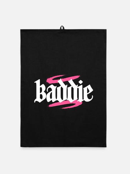 Baddie Aesthetic Böses Mädchen Bad Girl Baddie - Organic Geschirrtuch - Schwarz - Vorne