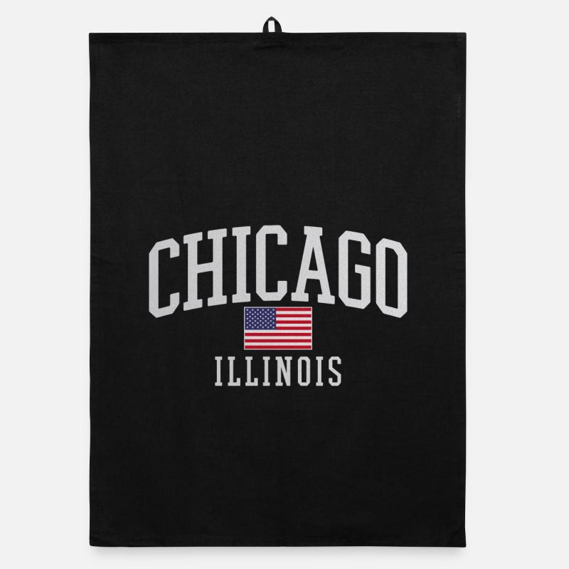 Emblème de l’arc du drapeau de Chicago Torchon bio