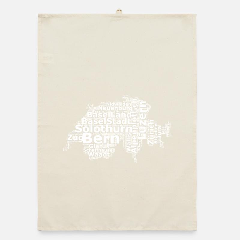 Switzerland dialect white Organic dish towel