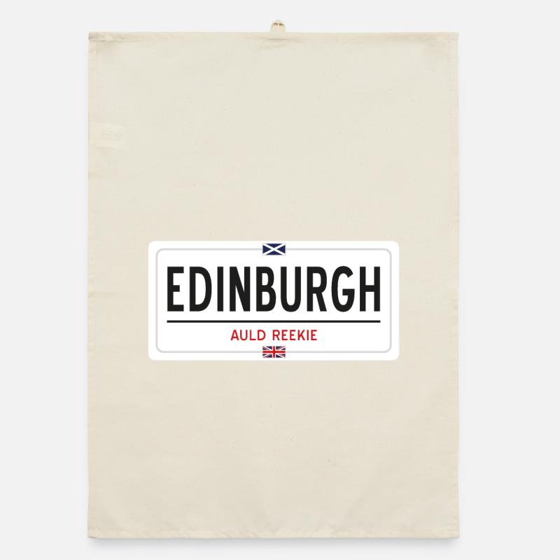Ortsschild von Edinburgh Organic Geschirrtuch