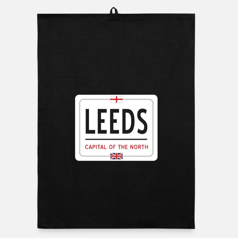 Ortsschild von Leeds Organic Geschirrtuch