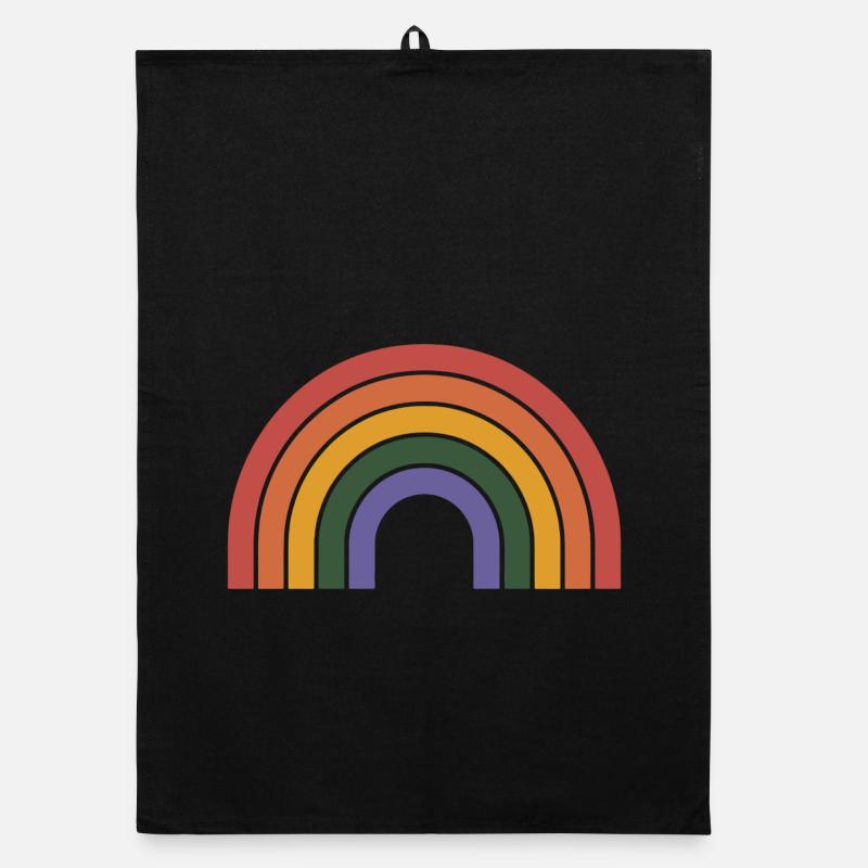 Retro Regenbogen Bogen Druck Organic Geschirrtuch