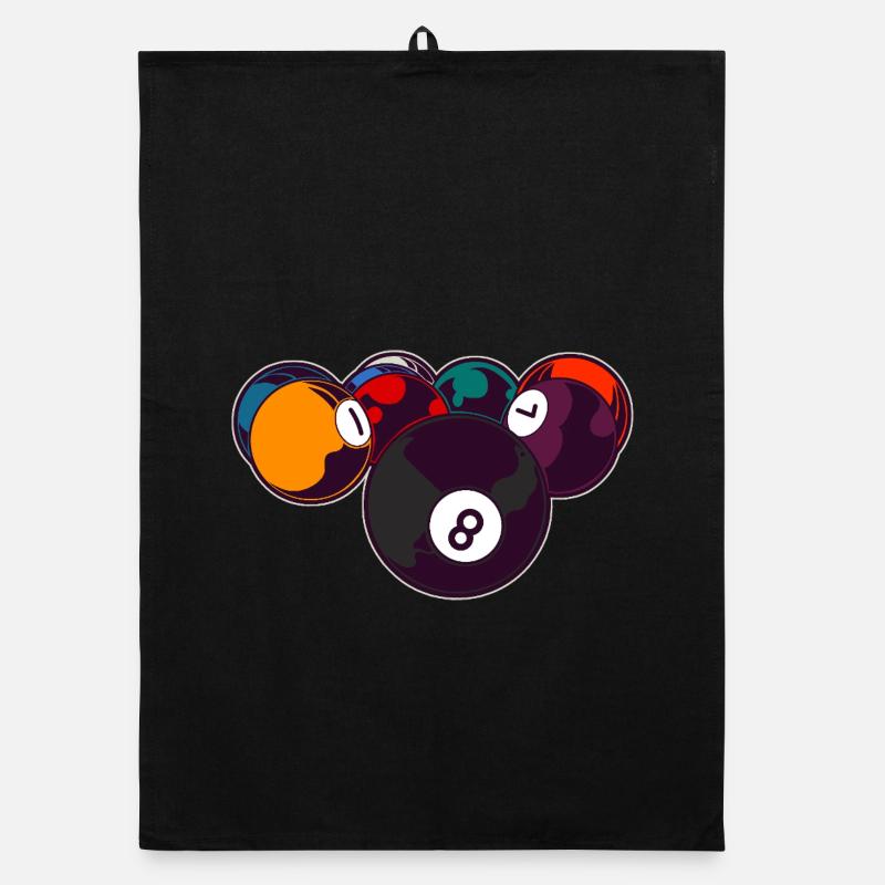 Billard 8 Ball - Organic Geschirrtuch - Schwarz