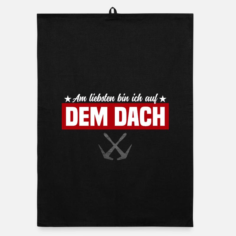 Am liebsten bin ich auf dem Dach Organic Geschirrtuch