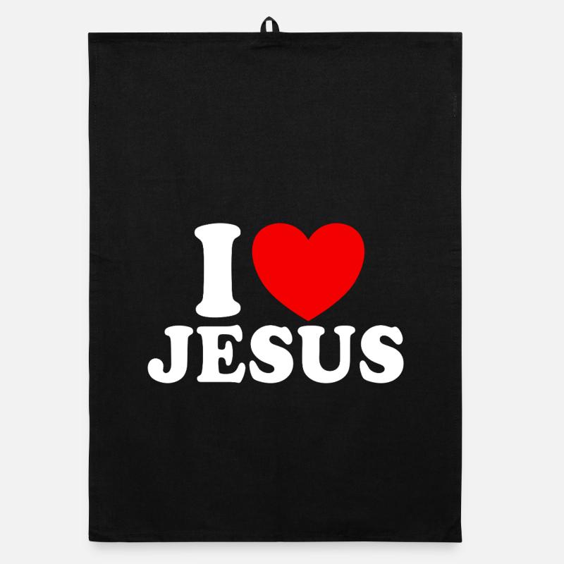 Ich liebe Jesus, christlicher Glaube, Kirche, Bibe Organic Geschirrtuch