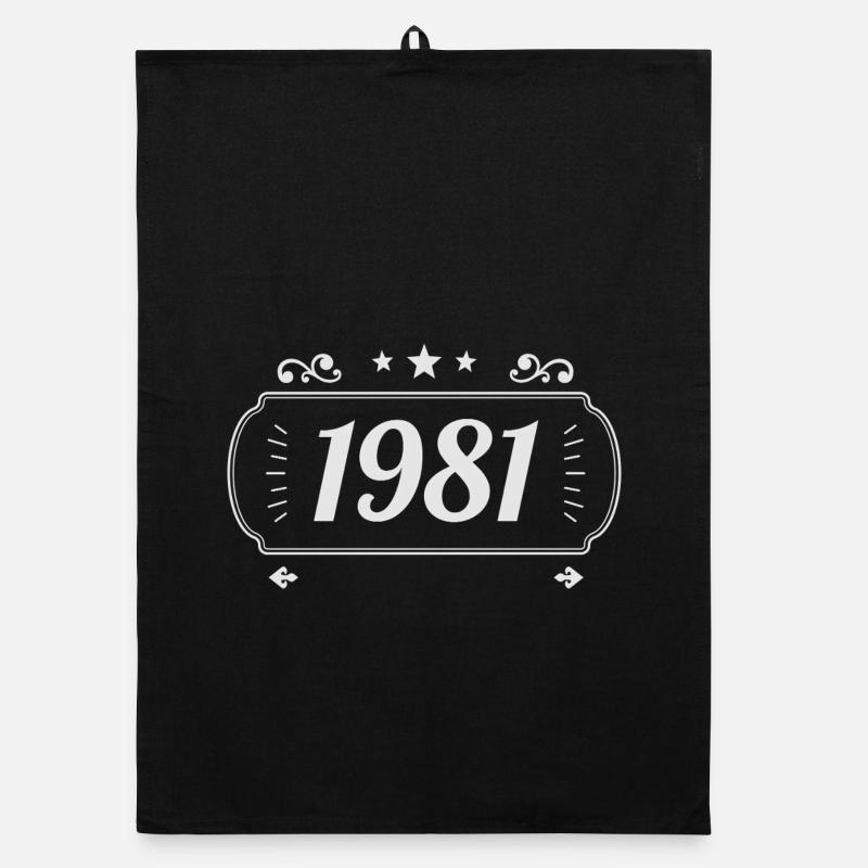 Vintage 1981 Rétro Anniversaire 1981  Torchon bio