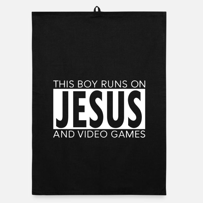 Ce garçon vit à base de Jésus et des jeux vidéo Torchon bio